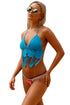 Sexy Blue Crochet Bikini Top with Neoprene Bottom